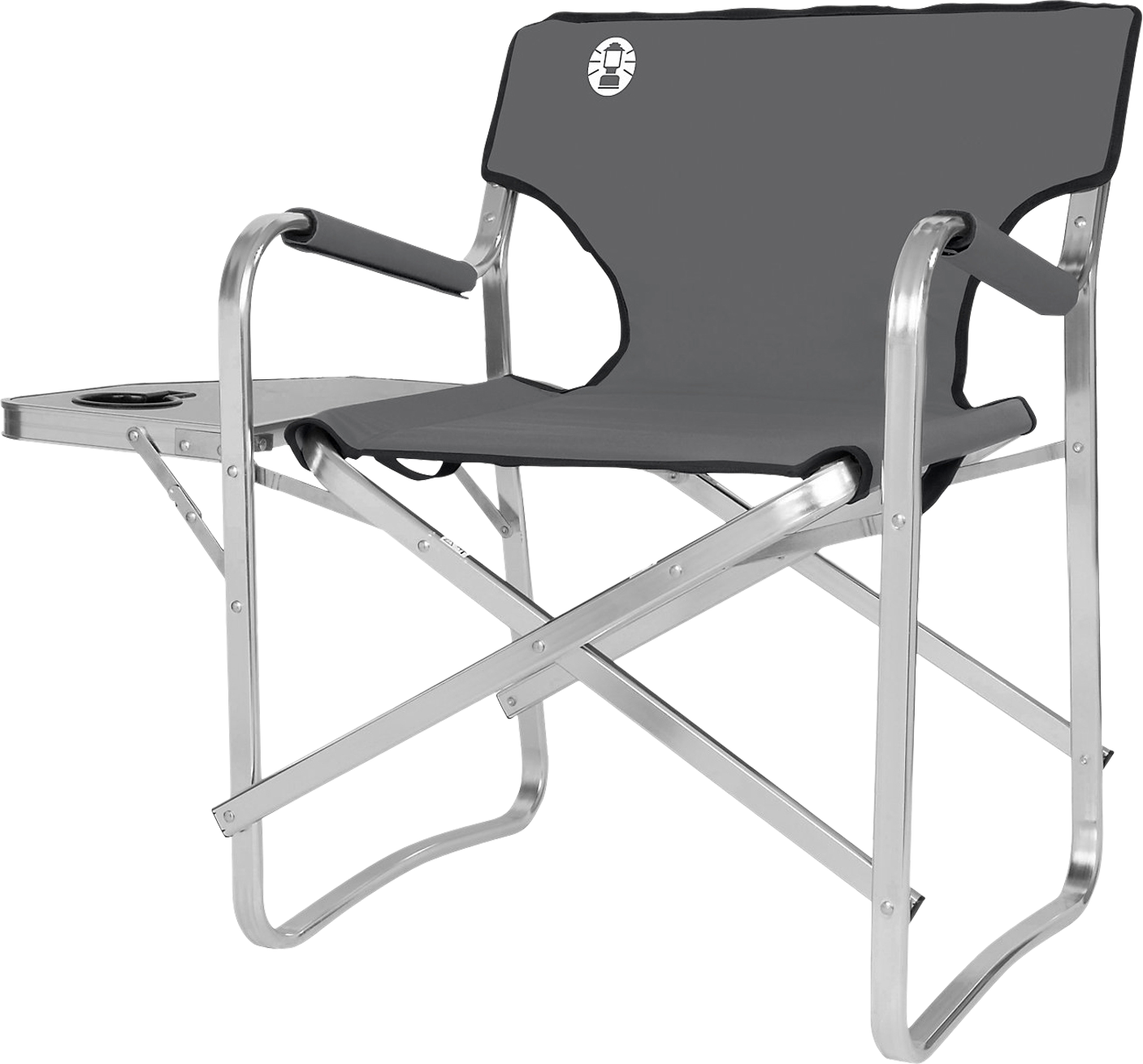 Folding Camping Chair Incl. Side Table Silver Coleman Deckchair